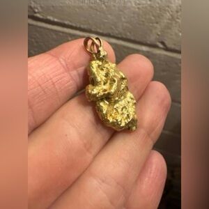Solid Gold Nugget Pendant 18 grams, 22K, 1 Owner from 60’s mined inTrinity CA